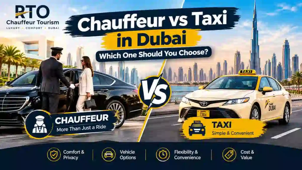 Chauffeur vs taxi in Dubai comparison