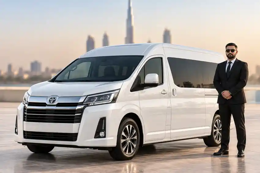 Toyota Hiace 12 Seater Van Rental With Driver in Dubai