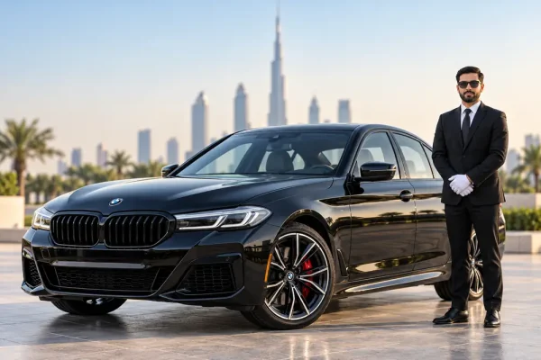 BMW 5 Series for rent in Dubai with professional chauffeur